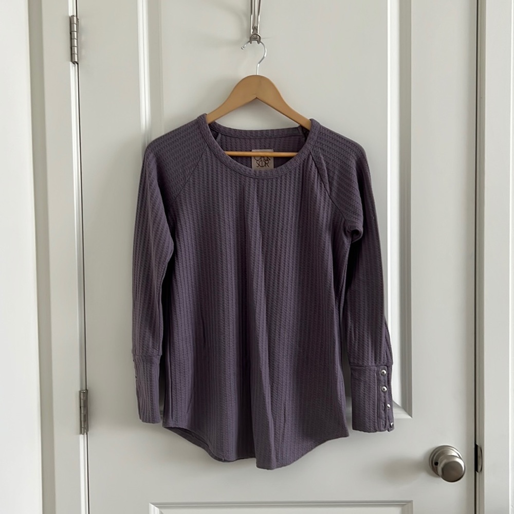 Chaser Long Sleeve Blouse Top - Purple (S)